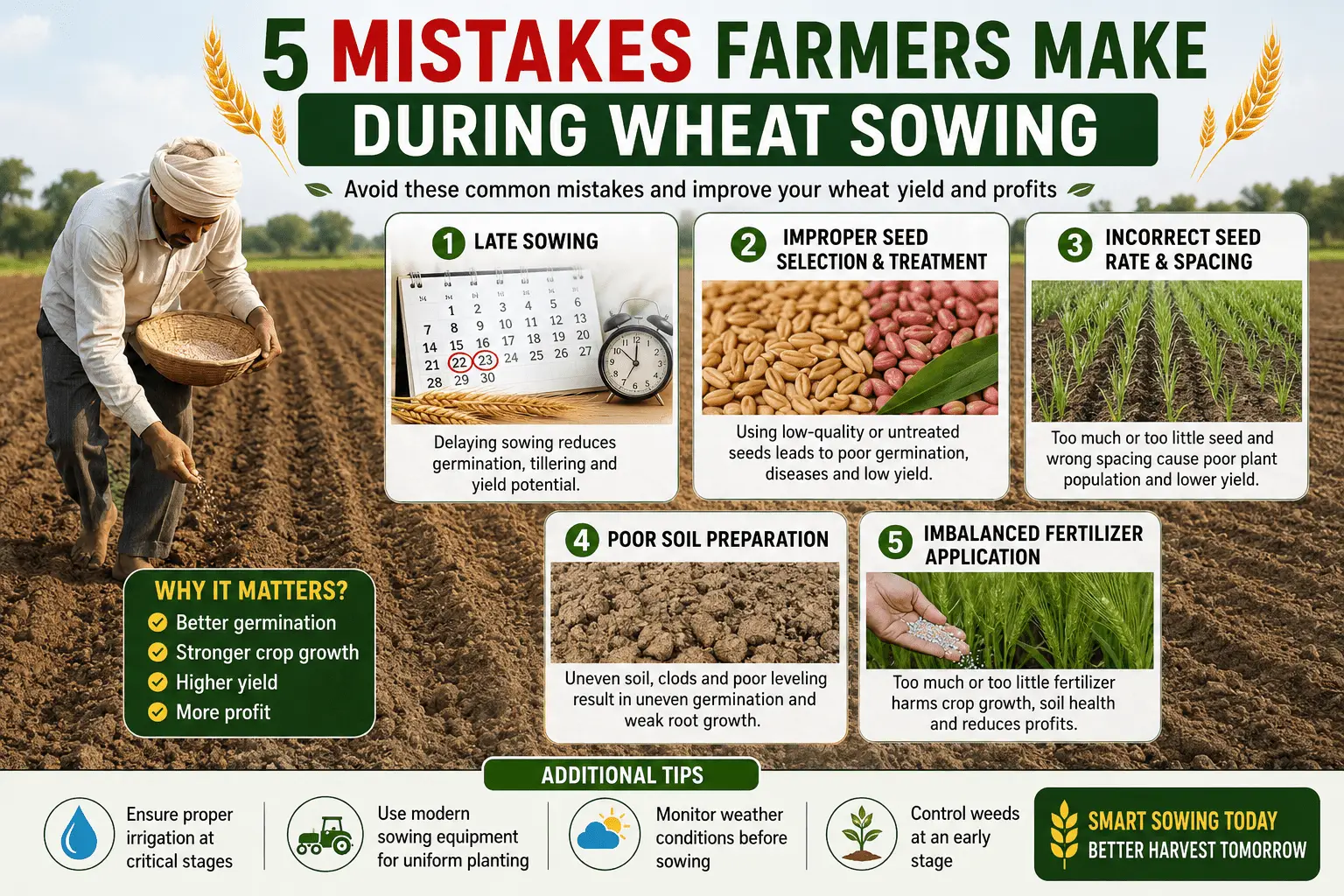 mistakes farmers make during wheat sowing