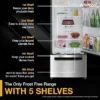 Whirlpool 235 L Frost Free Triple-Door Refrigerator | Zeolite Technology | Microblock Technology(FP 253D PROTTON ROY RADIANT STEEL(Z), Up to 44% Reduction in Cold Air Loss*]