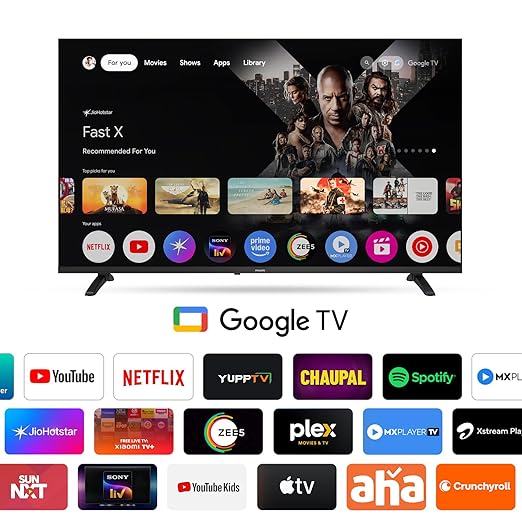 Philips 108 cm (43 inches) 6100 Series Frameless Full HD Smart LED Google TV