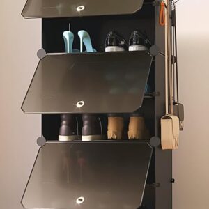 6 Shelf Black Shoe Rack