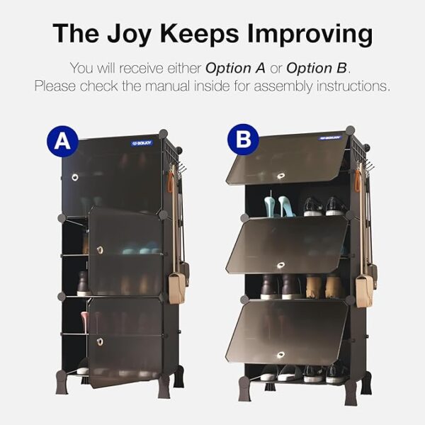 6 Shelf Black Shoe Rack