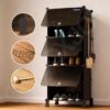 6 Shelf Black Shoe Rack