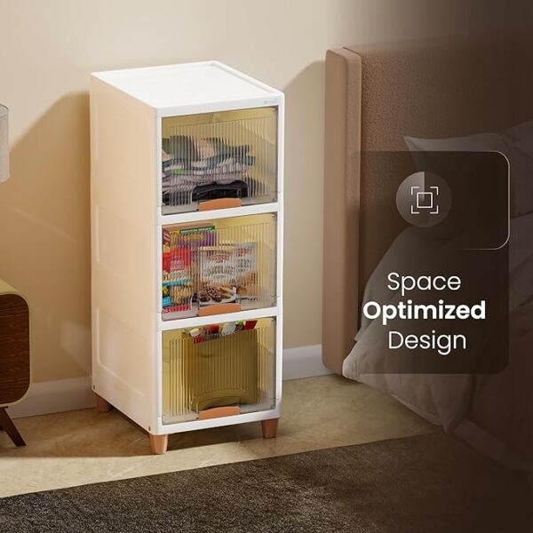 JD FRESH 3 Tier Foldable Plastic Rack for Storage/Kitchen Cupboard